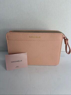 Coccinelle Pink Leather Wristlet Clutch